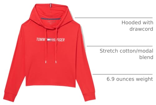 Image of Tommy Hilfiger Women's Lightweight Logo Hoodie Sweatshirt