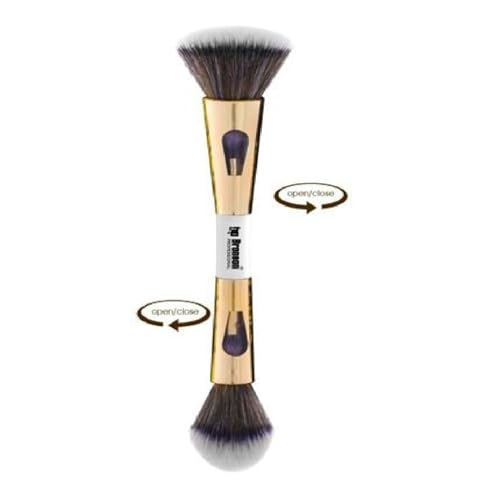 Image of 4 in 1Multifunctional Travel Makeup Brush Set with Foundation Brush, Powder Brush, Eyeshadow Blending Brush and Flat Brush | Feathery Soft Bristle Makeup Brushes Set for Women