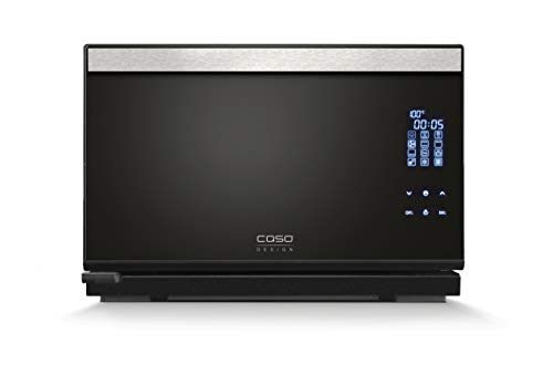Caso Steam Chef Four vapeur Autonome, 11 fonctions, 40 °C - 220 °C, 25 l en acier inoxydable, réservoir d'eau 1,2 l + 2 plaques de cuisson Noir