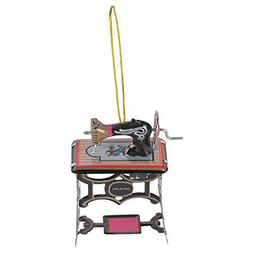 Shan AT13 Vintage Black Sewing Machine 3-Inch Metal Decorative Hanging Ornament thumb #4