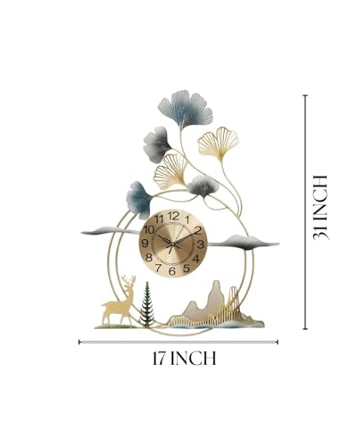 Image of Metal Wall Clock for Living Room Stylish Antique Big Wall Decor Clock Metal Unique Wall Clock for Bedroom (Design 4)