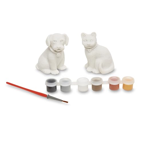 Image of Melissa & Doug Created by Me! Pet Figurines Craft Kit (Resin Dog and Cat, 6 Paints, Paintbrush)