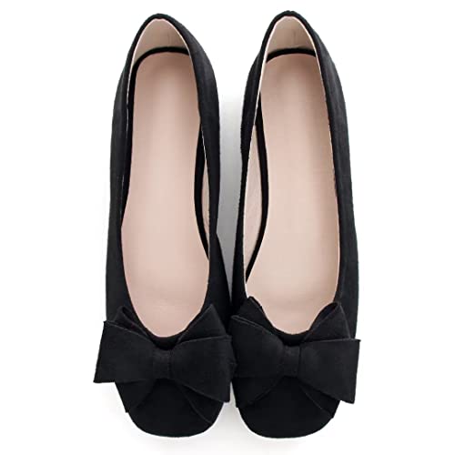 TN TANGNEST Women's Ballet Flats Fashion Bowknot Square Toe Casual Flat Shoes Comfortable Wedding Party Dress Flats3