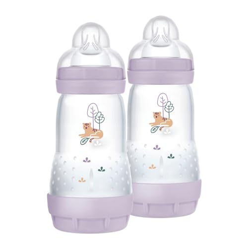 MAM Easy Start Babyflasche, 260 ml (2er-Set), Kit mit 2 Anti-Kolik-Flaschen...