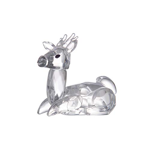 LONGWIN Crystal Animal Figurines Mini Glass Sika Deer Statues Home ...