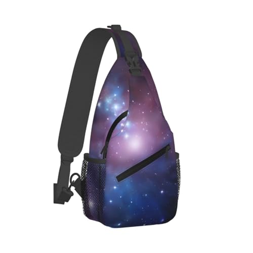 Bolso bandolera estampado galaxia azul y púrpura miniatura 2