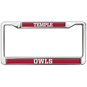 Temple University Owls Logo Full Size Standard License Plate Metal Frame