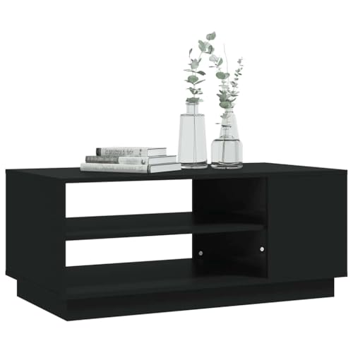 Table basse noire avec tiroirs de grande capacité en bois robuste - 8