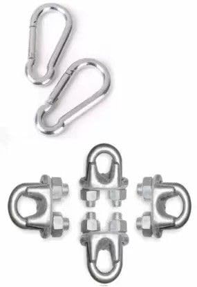 LCARNO 4 Gym Wire U Lock with 2 SNAP Hooks Multi-Training Bar ()-image-29