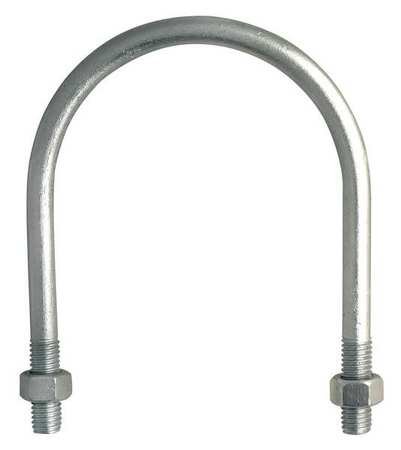 1/4"-20 x 1-1/2" Pipe Size Hot Dipped Galvanized Low Carbon Steel U-Bolt, 10 pk.