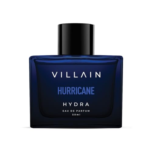 Villain Hurricane Hydra Perfume for Man -50ml Long Lasting Smell | Premium Luxury Aquatic Fragrance Gift For Men | Eau De Parfum for Birthday, Wedding Gift for Him | Bergamot, Musk, Cedarwood EDC Notes