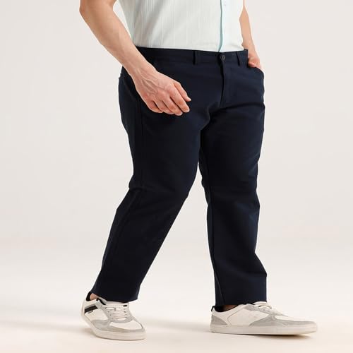 Image of BASICS Premium Cotton Stretch Formal Trousers for Men | Office Pants
