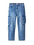 Poches cargo JONEN Jean garçon Loose Battle Denim Bleached 8A