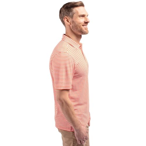 Image of Cutter & Buck Mens Short Sleeve Virtue Eco Pique Stripe Recycled Mens Big and Tall Polo