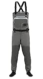 Piscifun Breathable Chest Waders - Stockingfoot Waders for Men and Women, Lightweight Fly Fishing Waders, 3-Layer Polyester Waterproof Stocking Foot Waders M