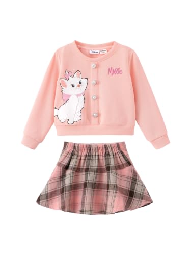 Image of Disney Girl 2 Piece Birthday Party Outfit Knit Top & Tweed Skirt Set 2-13Y