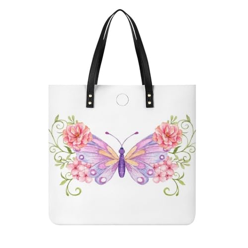 Sac de voyage papillon violet le grand tote bag idéal en vacances