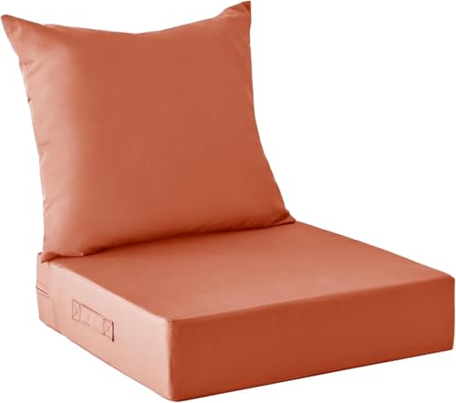 Image of IPYNBAP Outdoor Cushions for Patio Furniture,Outdoor Seat Cushion Set 24 x 24 x 5.75 Inch,Waterproof & Fade Resistant Outdoor Chair Cushions,Deep Patio Chair Cushion with Removable Cover,Spice