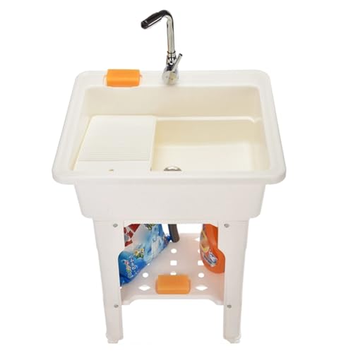 Lavandino per lavanderia, design autoportante, con asse rimovibile per balcone, patio, garage o cantina