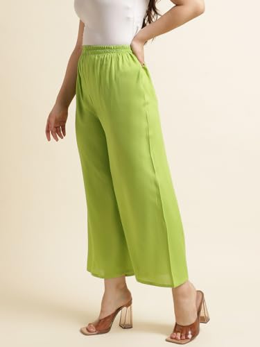 Image of Fabclub Women's Heavy Rayon Solid Plain Palazzo