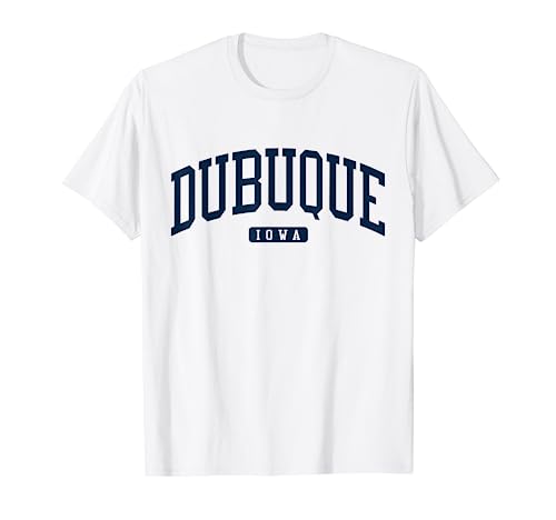 Dubuque Iowa IA College University Style Navy T-Shirt