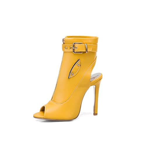 Bottes talons hauts stiletto bout ouvert slingback pour robe soirée