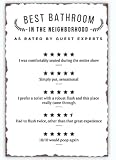 ZOVSON Best Bathroom In The Neighborhood Vintage Metal Sign Bathroom Wall Art Decor Farmhouse Countr