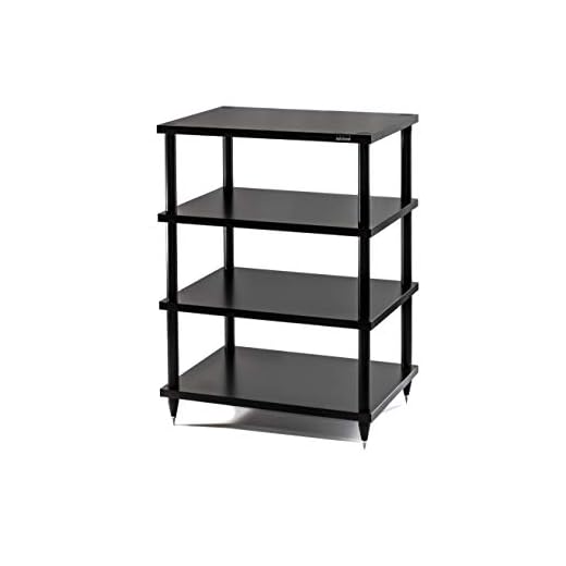 Solidsteel S2-4 | Mueble Hi-Fi audio de 4 alturas (Hecho en Italia) | Discos de protección para el suelo incluidos (bases de protección)