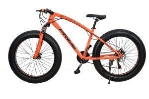 Roma Toys 26-Inch Fat Tire Mountain Bike, 21 Speed Sand Trek Adult Bicycle, Double Disc Brake Suspension Front Fork, 4.0-Inch Big Tire Anti-Skid Bike
