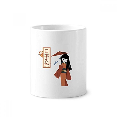 Tasse en céramique japonaise 350ml et porte-pinceaux blanc