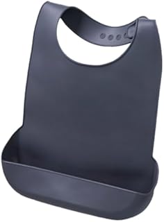QICSTELAR Adult Bib,Washable Silicone Adult Bib Waterproof Adult Eating Bib Reusable Dirty-proof Apron with Pocket for Elderly Senior, Adult