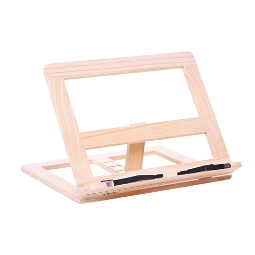 Soporte de libros para Lectura,31X24cm Atril de Madera para Libros plegable para leer de cocina o...