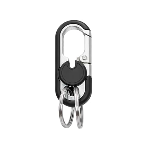 Image of THE MEN THING - Stylish Multicolor Stainless Steel Keychain for Men & Boys (BLAZE CLIP BLACK - Black)