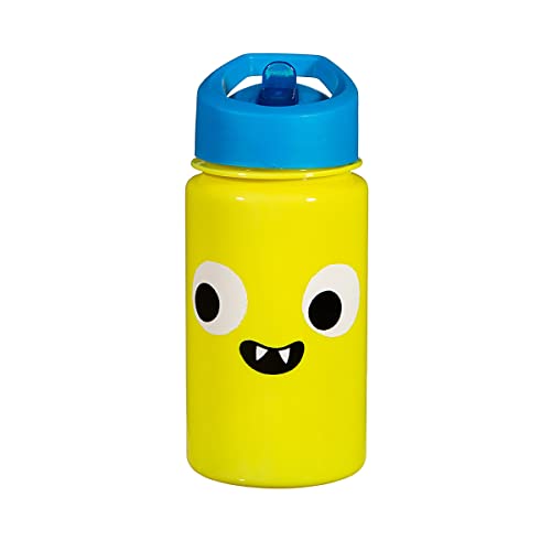 Sass & Belle Monster Bottle, 400ml Reusable BPA-Free with Foldable Straw, Fun Googly Eyes Design