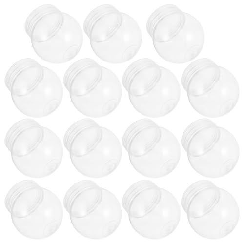 SHINYPASING 15pcs DIY Plastic Snow Globes Round Water Globes and Screw-Off Caps for Christmas Craft Decoration and Holiday Party Ornaments