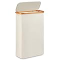 Merkisa Slim Laundry Basket,Tall laundry Hamper with Lid,60L Hamper for Laundry,Dirty Cloth Hamper with Bamboo Handle for Toys,Towels, Clothes Organizing,Beige