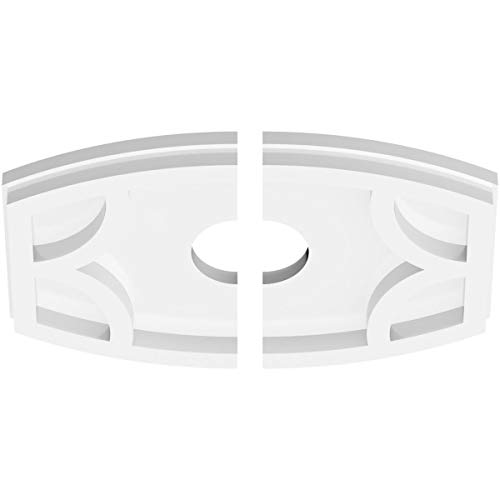 Image of Ekena Millwork CMP10X6KY2-02000 Kailey Architectural Grade PVC Contemporary, Two Piece Urethane Ceiling Medallions 10 inchW x 6 5 /8 inchH x 2 inchID x 5 1 /4 inchC x 1 inchP
