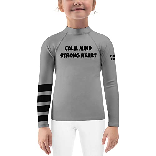 CHOO Vibrant Sports Wicking T-Shirt Cross Training Rash Guards for Water Sports, Long Sleeve Grey XL (AGE9-10)