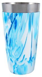 BarConic Cocktail Shaker VinylworksTM 28 oz. Florescent Blue/White