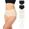 BEA Pack de 6 Bragas Altas de Mujer de Bambú - Braga Faja Reductora Supersuave, Transpirable y con Ligero Efecto Moldeador del Abdomen, Negro, Blanco, Nude (Pack de 6), L