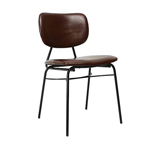 Sillas Nordic Hierro Forjado PU Sala De Conferencias Comedor Café De Ocio PU Sofá Asiento (Color : Brass)