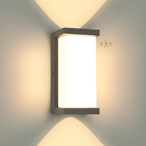 YindaLux 36W Lampe d'extérieur avec détecteur de Mouvement Anthracite, IP65 3900LM Applique Murale Intérieur/Extérieur, 3000K LED Lampe d'extérieur Moderne,...