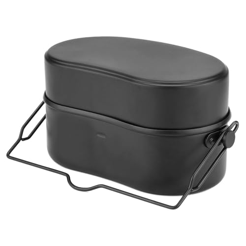 de metal – Contenedor de alimentos de doble capa con asa, de aluminio de doble capa | Encantador contenedor versátil de alimentos, solución de almacenamiento para comidas, compacto