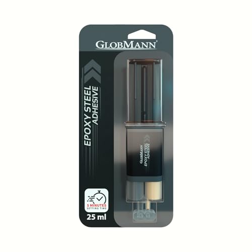 Globman Metal Repair Adhesive 25ml - Heavy Duty Epoxy Adhesive for Steel, Metal, Plastics, Stainless Steel, Aluminum etc