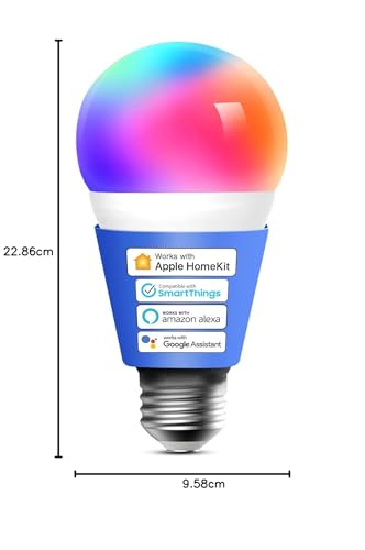 meross Lâmpada inteligente, lâmpadas LED WiFi inteligentes compatíveis com Apple HomeKit, Siri, Alex