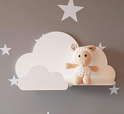 Happy Woody H-001 Set Of 2 Cloud Wall Shelves For Nursery/Wooden Floating Shelf/Baby Room Decor/Nursery Room Decoration/Kids Room Wall Decor/Gift Set thumb #4