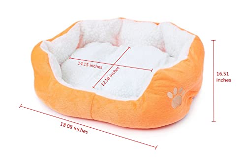 Resulzon Round Puppy Dog Cat Bed Cotton Washable Mattress Removable Cover With Paw Printing #TOP1