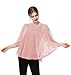 Casual Chiffon Cape Soft Shawl Sheer Shrugs Poncho Capelets shawls and Wraps for Women (Blush)