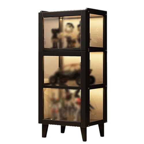 GOCHUSX Display Cabinet with Doors, Acrylic Wood Display Case for Figures, Curio Cabinet for Collectibles for Home, Office, Playroom, Living Room(42x33x107cm)