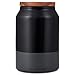 Cole & Mason H822138 Hinxton Vaso per Alimenti Medio, Ceramica/Acacia, Nero/Grigio, 172mm x 110mm, Barattolo Organizer Cucina con Coperchio Ermetico in Acacia, 2 Anni di Garanzia